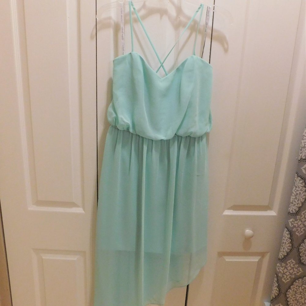 Alfred Angelo Teal Chiffon Asymmetrical Dress